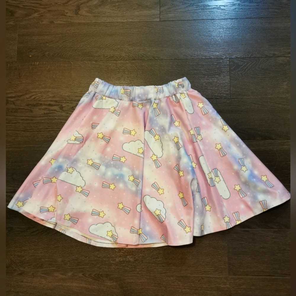 3XL Pastel Kawaii Shooting Star Round Skirt by In Control Clothing